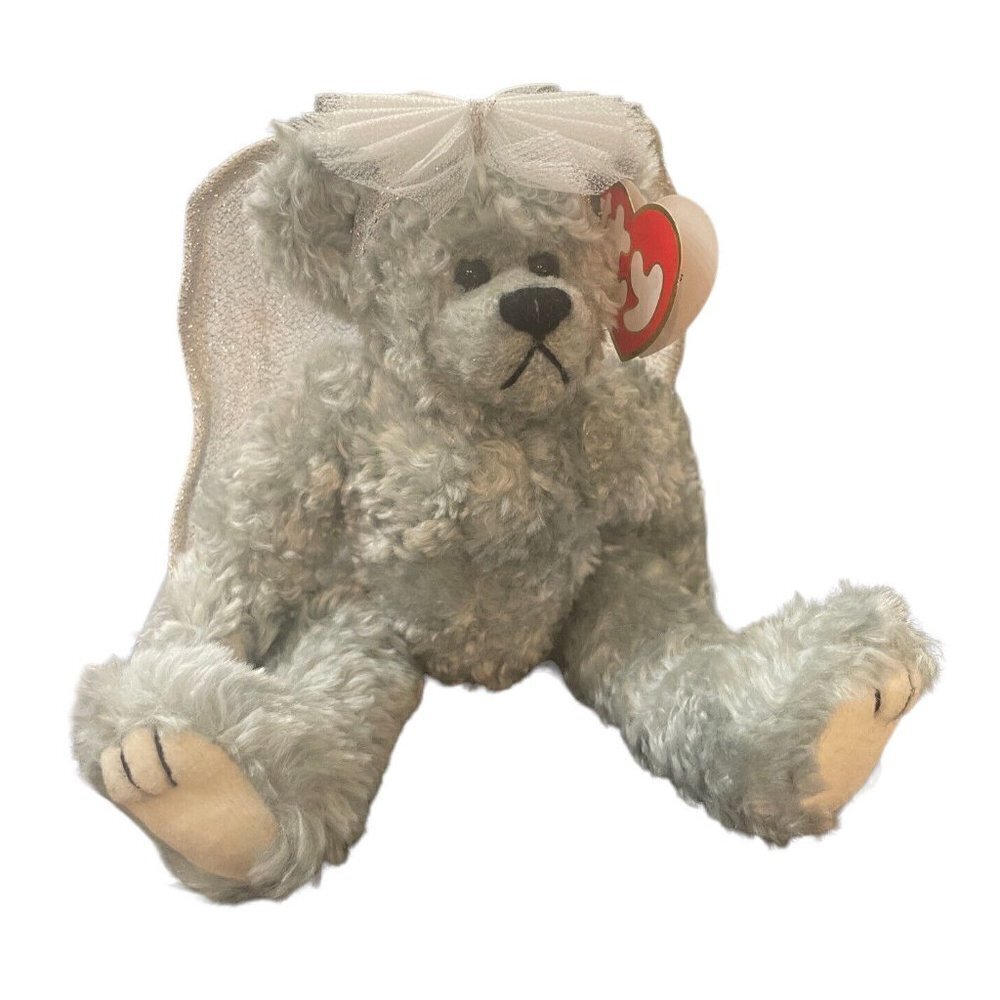 1993 ATTIC TREASURES TY BEANIE BABY STERLING BEAR Angel Joint Vintage Gray